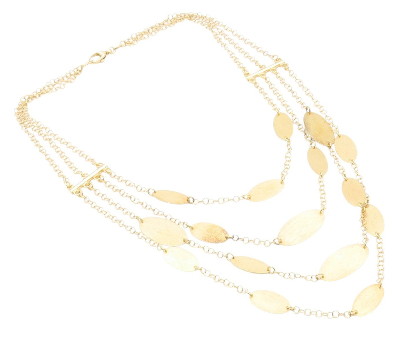 925 Sterling Silver Vintage Necklace Gold Plated Multi Cutout Designer  NE4506