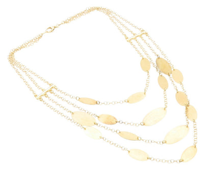 925 Sterling Silver Vintage Necklace Gold Plated Multi Cutout Designer  NE4506