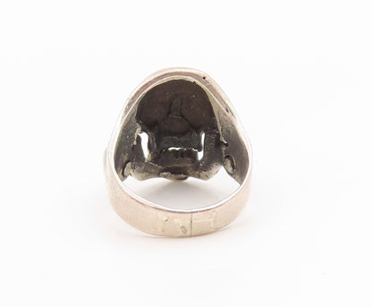 925 Sterling Silver Vintage Ring Carved Gothic Skill Band Moves  Sz 6  RG35603