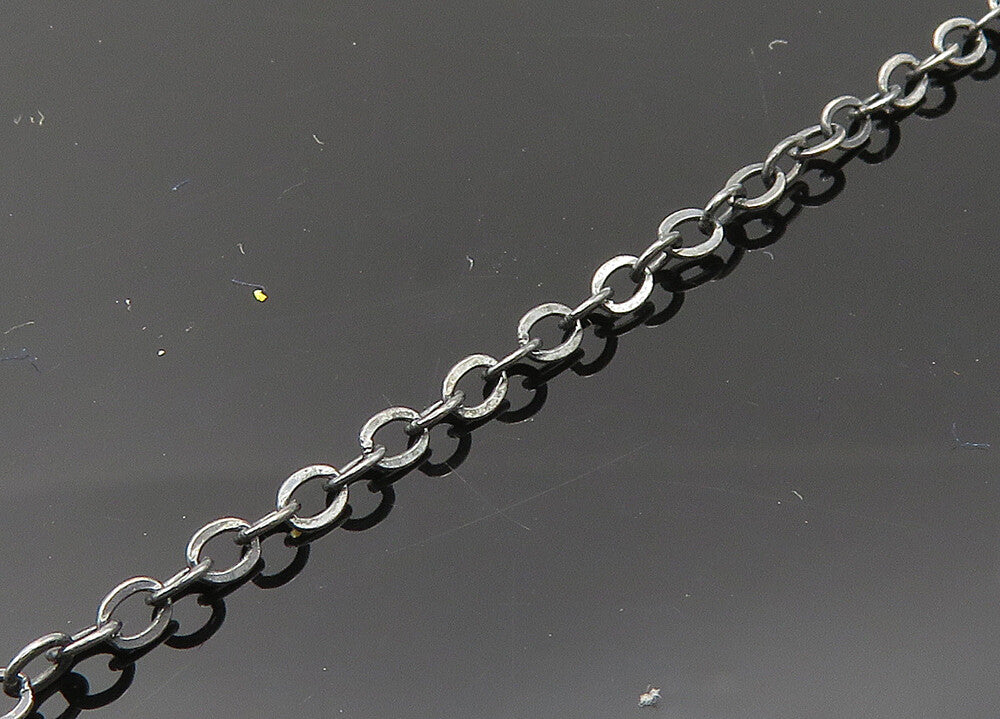 LISA LEONARD 925  Silver  Vintage Dark Tone Love Heart Chain Necklace  NE3370