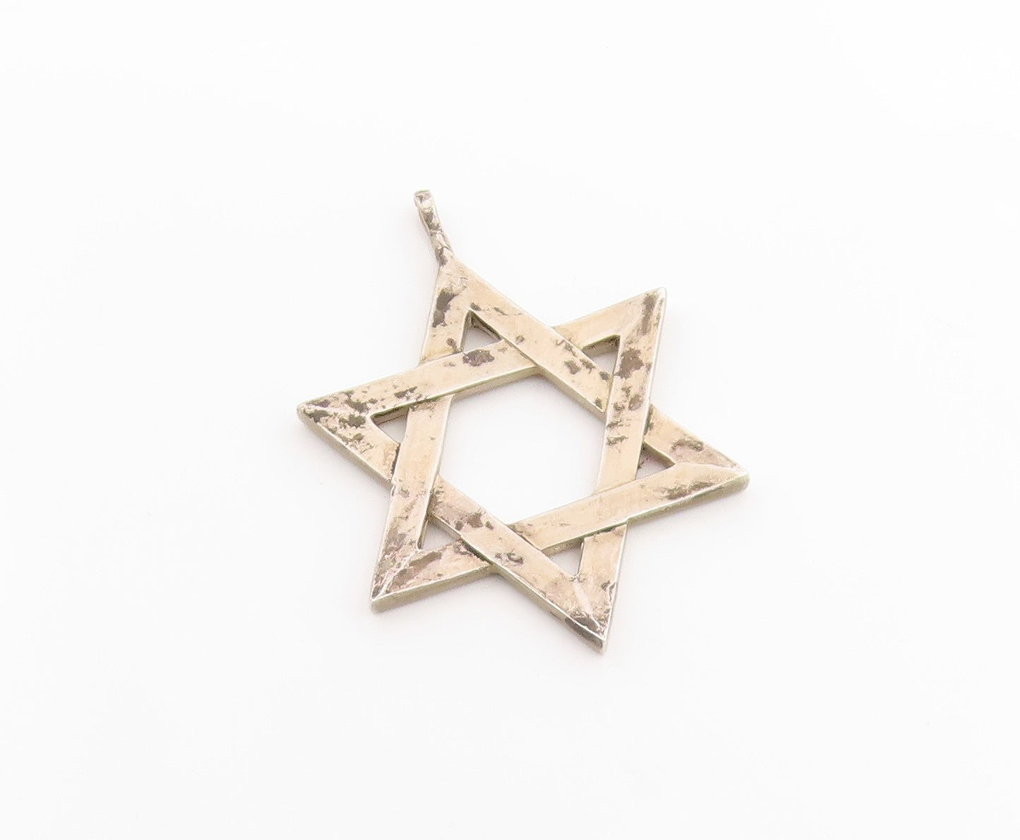925 Sterling Silver Vintage Pendant Modernist Textured Star Of David  PT26289