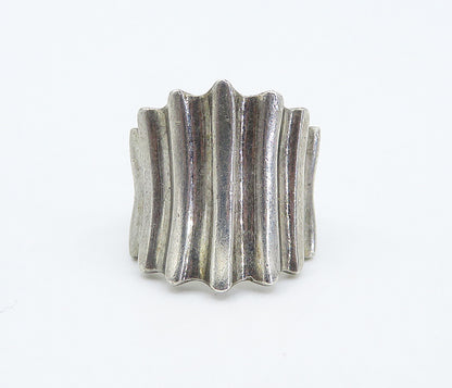 925 Sterling Silver  Vintage Shiny Concave Tapered Band Ring Sz 6  RG8352