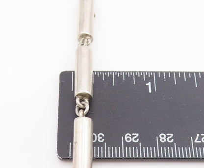 925 Sterling Silver Vintage Necklace Minimalist Geometric Cylinder Link   NE4725