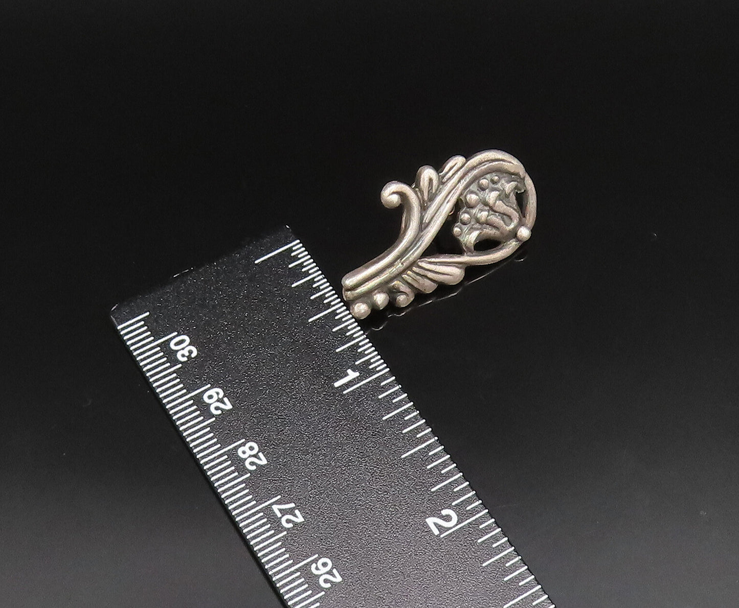 MEXICO 925 Silver  Vintage Open Beaded Swirl Screw Back Earrings  EG11763
