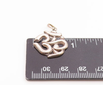 925 Sterling Silver Vintage Carved Hollow Yoga Symbol Pendant  PT21369