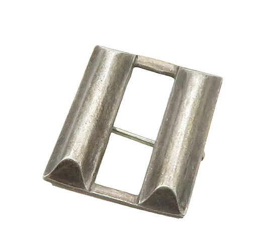 925 Sterling Silver  Vintage Dark Tone Smooth Square Brooch Pin  BP6467