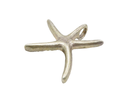 925 Sterling Silver  Vintage Dark Tone Smooth Starfish Motif Pendant  PT14144