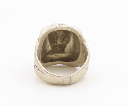925 Sterling Silver Vintage Ring Native Chief Portrait Band  Sz 9.5  RG36034