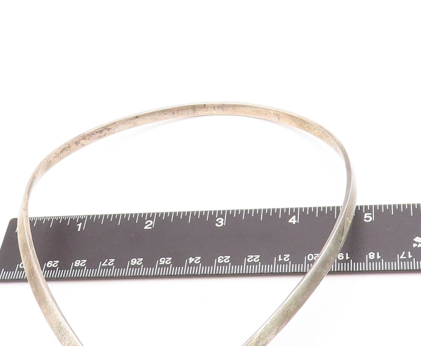 LOS BALLESTEROS 925 Silver  Vintage Oxidized Love Heart Collar Necklace NE1630