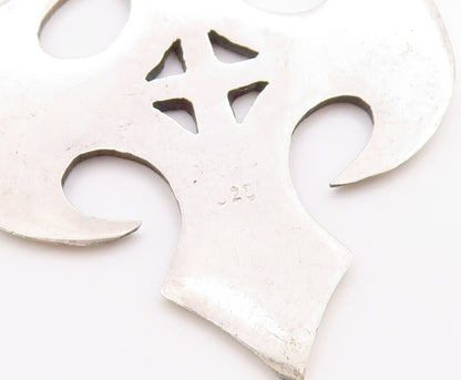 925 Sterling Silver Vintage Pendant Etched Sahara Spirit Amulet Cut Out  PT24829