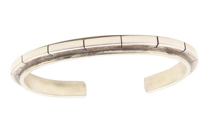 925 Sterling Silver Vintage Bracelet Modernist Geometric Pattern Cuff  BT12016