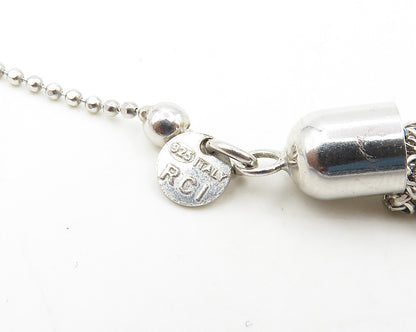 925 Sterling Silver  Vintage Shiny Petite Beaded Chain Necklace  NE3058
