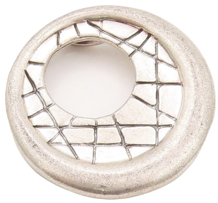 925 Sterling Silver Vintage Pendant Designer Solid Round Grooved  PT23158