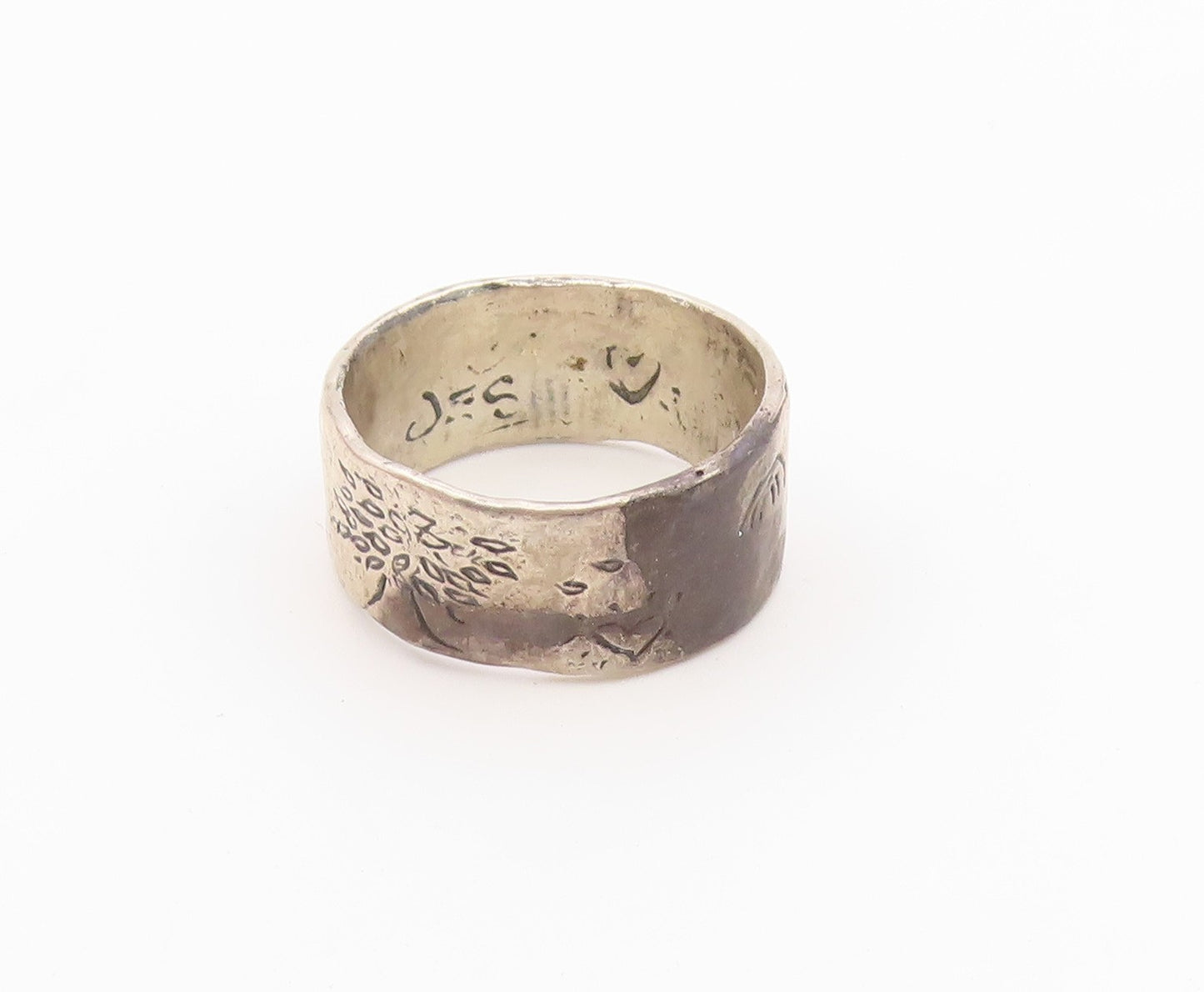 925 Sterling Silver Vintage Ring JES MAHARRY Grow Strong Tree  Sz 11  RG36650