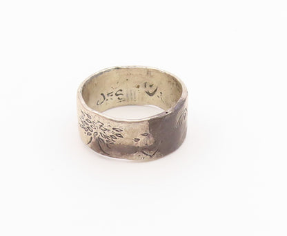 925 Sterling Silver Vintage Ring JES MAHARRY Grow Strong Tree  Sz 11  RG36650