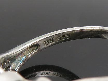 925 Silver  Vintage Fancy Diamond Shaped Cubic Zirconia Ring Sz 8  RG25169