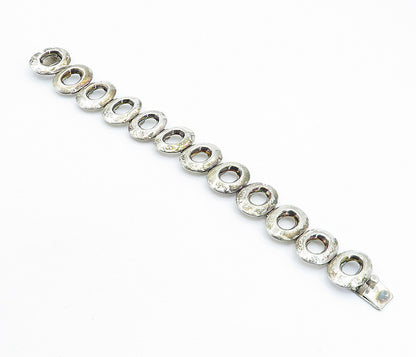 MEXICO 925 Sterling Silver  Vintage Smooth Oval Link Chain Bracelet  BT2450