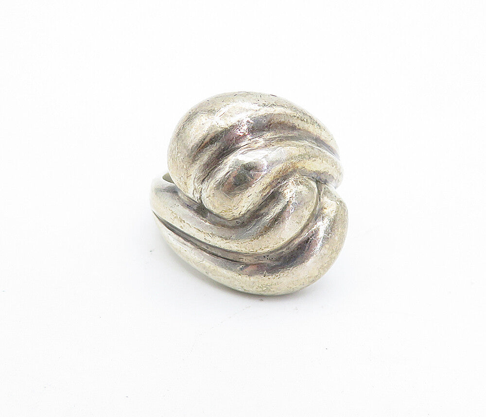 MEXICO 925 Sterling Silver  Vintage Fluted Bypass Band Ring Sz 6.5  RG5304