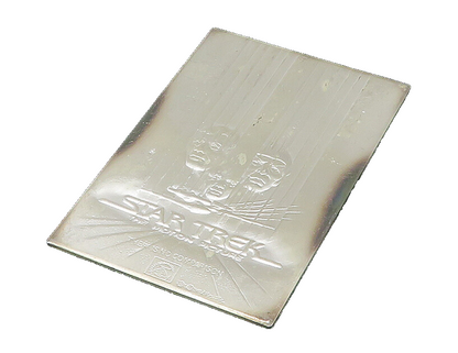 925 Sterling Silver  Vintage Shiny Star Trek Collection Card  TR3088
