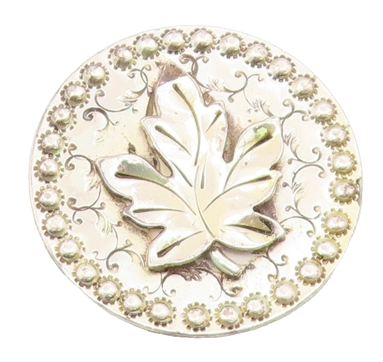 925 Sterling Silver  Vintage Hand Wrought Single Leaf Swirl Brooch Pin  BP3671