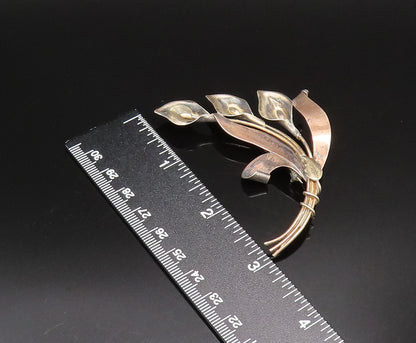 CROSBY 925 Silver  Vintage Calla Lily Flower Stem Wrapped Brooch Pin  BP10022