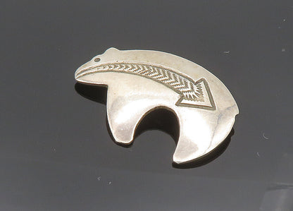 BEATRICE KEE NAVAJO 925 Silver  Vintage Arrow Etched Bear Brooch Pin  BP7859