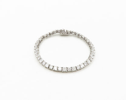 925 Sterling Silver  Shiny Prong Set Cubic Zirconia Tennis Bracelet  BT6741