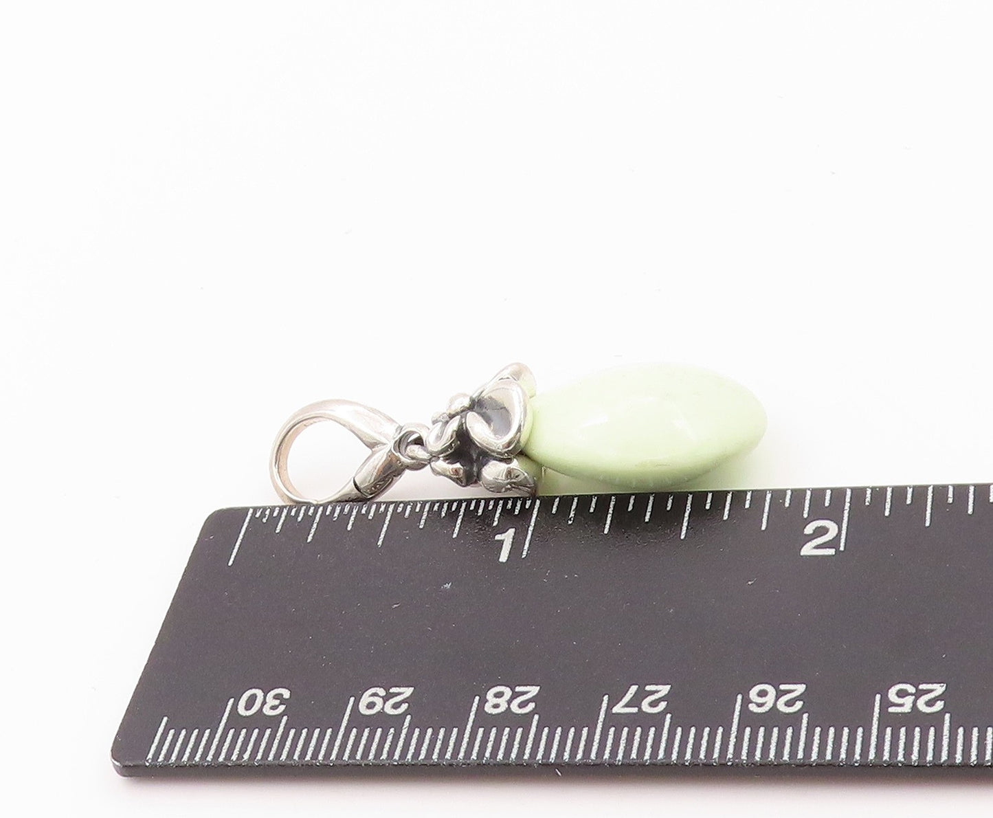 925 Sterling Silver Vintage Pendant ANN KING Floral Cabochon Gemstone  PT23999