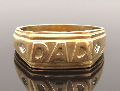 10K GOLD  Vintage DAD Raised Father Grandfather Band Ring Sz 11.5  GR624