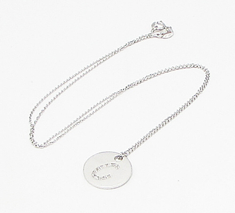 925 Sterling Silver  .10ctw Genuine Diamonds C Initial Pendant & Chain  PT2454