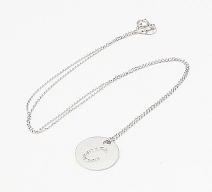 925 Sterling Silver  .10ctw Genuine Diamonds C Initial Pendant & Chain  PT2454