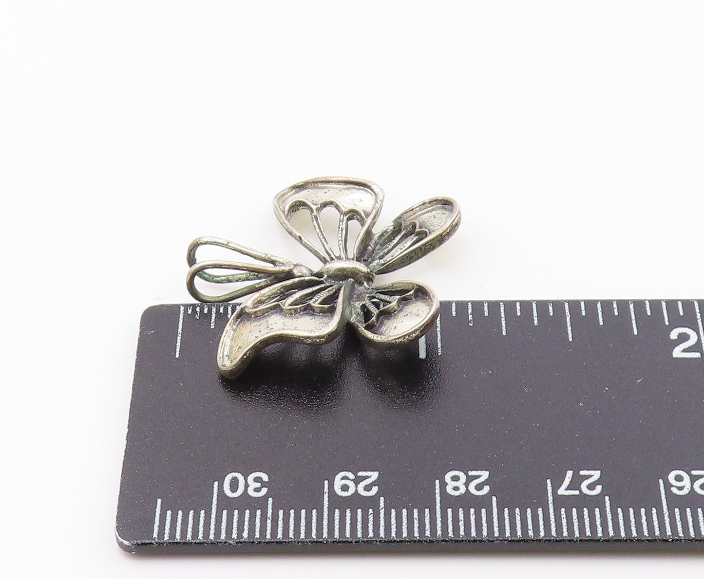DANECRAFT 925 Sterling Silver  Vintage Shiny Butterfly Motif Pendant  PT16977