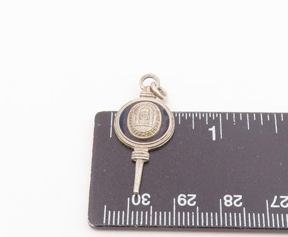 925 Sterling Silver  Vintage Black Onyx High School Pendant  PT17709