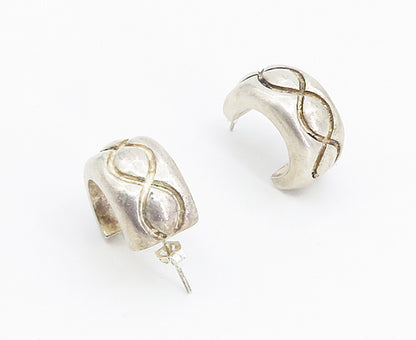 BARRA 925 Sterling Silver  Vintage Infinity Pattern JHoop Earrings  EG2947