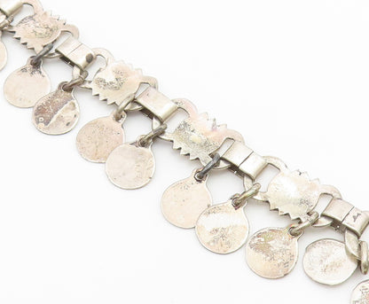925 Sterling Silver Vintage Bracelet Classic Articulated Geometric Link  BT12208