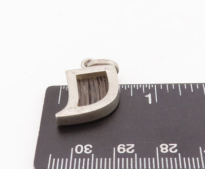 925 Sterling Silver Vintage Pendant Solid Carved Animal Tooth Charm  PT23476