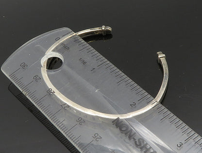 925 Sterling Silver  Vintage Genuine Diamonds Promise Cuff Bracelet  BT9436