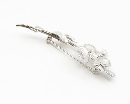 HARRY S. BICK 925 Sterling Silver  Vintage Shiny Flowers Brooch Pin  BP5421