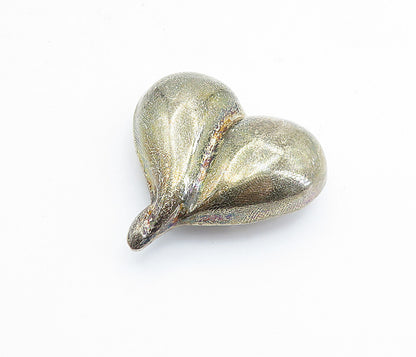 925 Sterling Silver  Vintage Dark Tone Hollow Love Heart Slide Pendant  PT5243