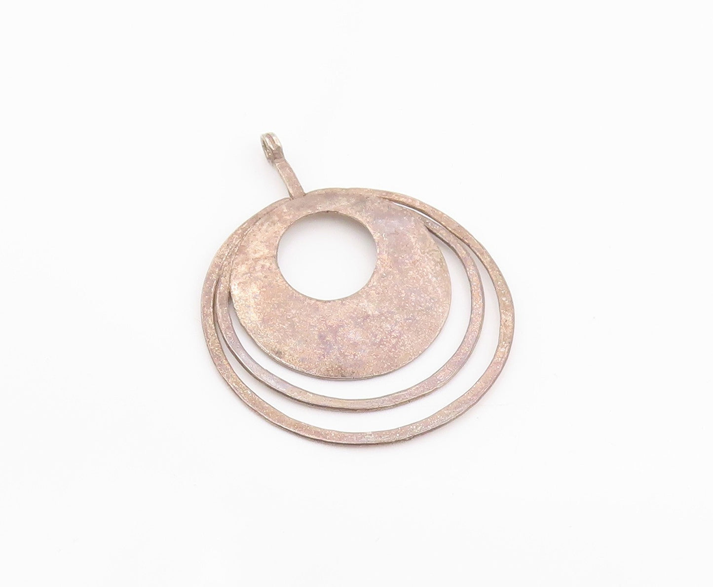925 Sterling Silver Vintage Pendant SILPADA Hammered Concentric Circle  PT26015