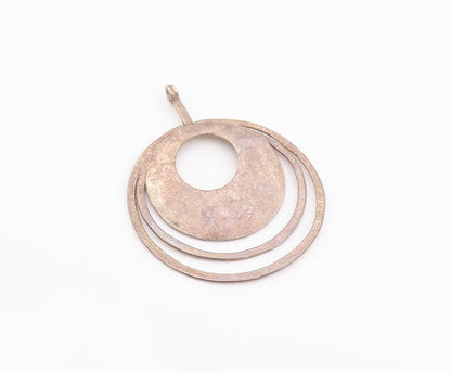 925 Sterling Silver Vintage Pendant SILPADA Hammered Concentric Circle  PT26015