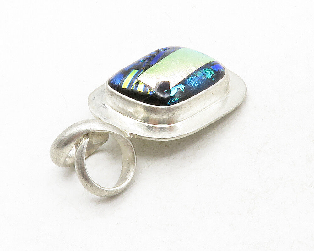 925 Sterling Silver  Vintage Glitter Art Smooth Shiny Drop Pendant  PT10060