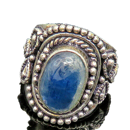 925 Sterling Silver  Vintage Cabochon Kyanite Cocktail Ring Sz 8.5  RG19985