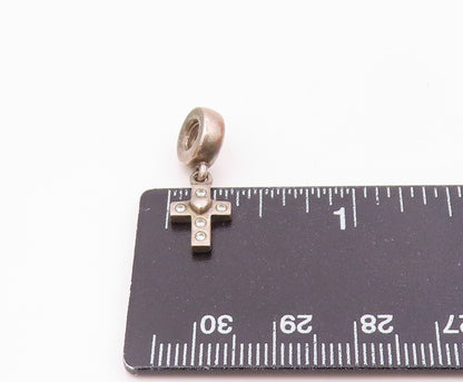 PANDORA 925 Silver  Vintage Cubic Zirconia Religious Cross Pendant  PT21468