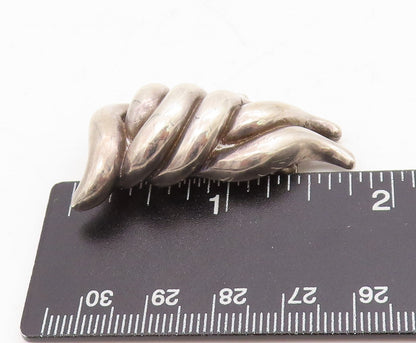 925 Sterling Silver Vintage Brooch Designer Dark Tone Cutout Swirls  BP11484