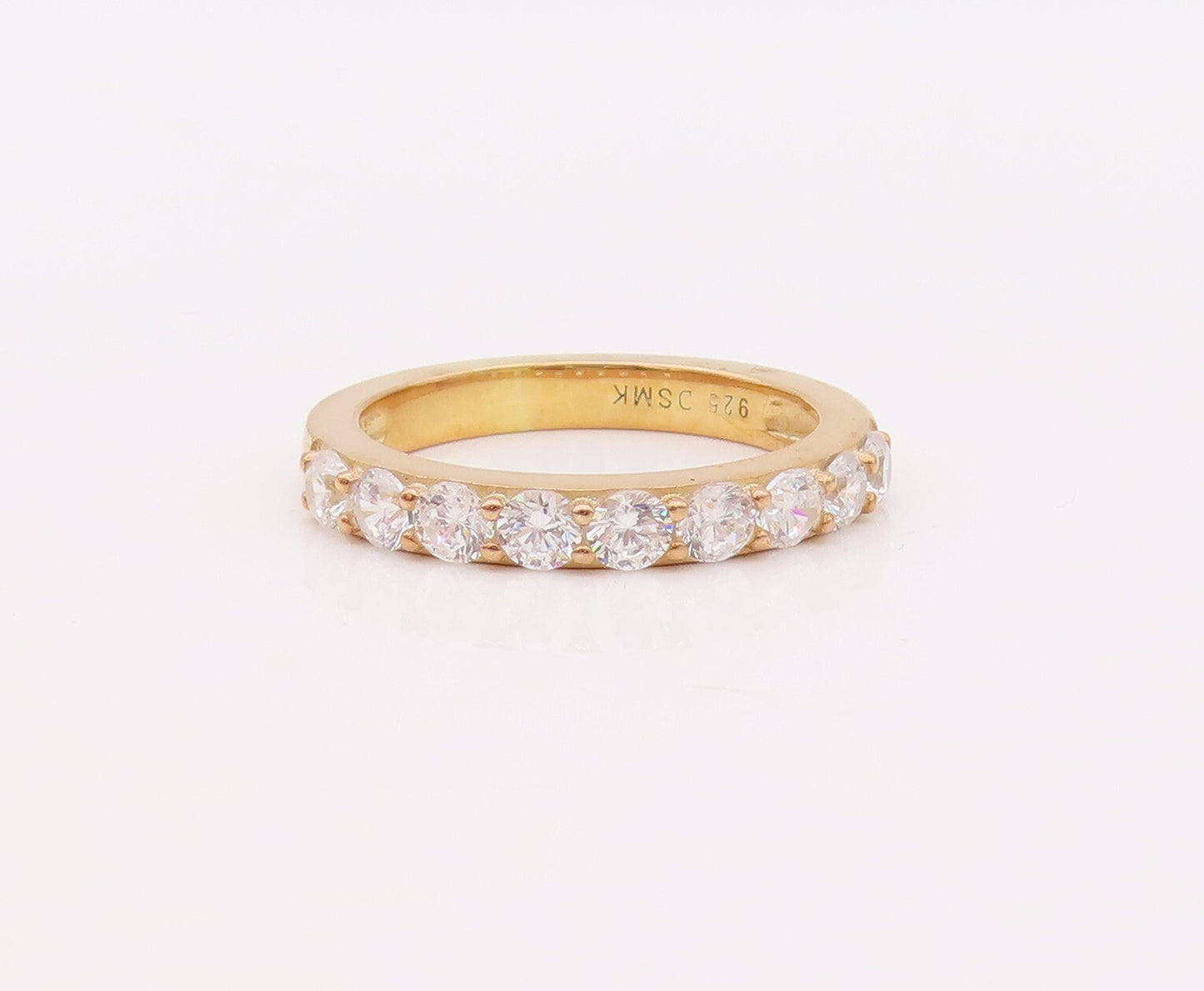 925 Sterling Silver Vintage Ring Gold Plated Stackable CZ Bands  Sz 7  RG29926