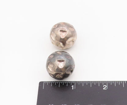 925 Sterling Silver Vintage Earrings Abstract Spherical Ball Omega Back  EG13931