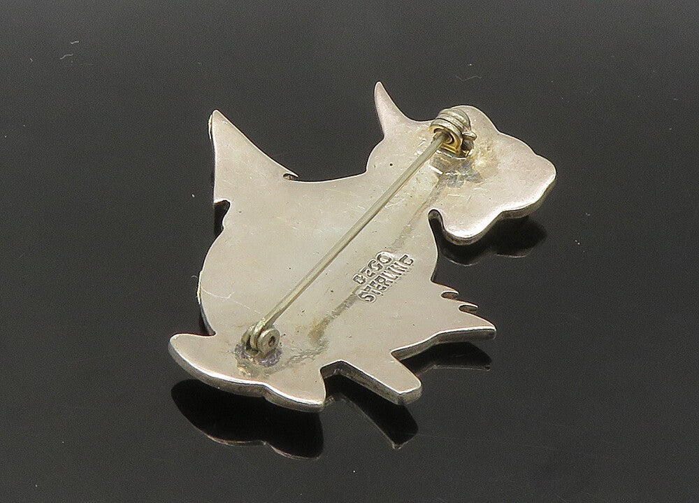 925 Sterling Silver  Vintage Snowman & Christmas Tree Brooch Pin  BP8455