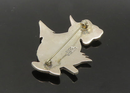 925 Sterling Silver  Vintage Snowman & Christmas Tree Brooch Pin  BP8455