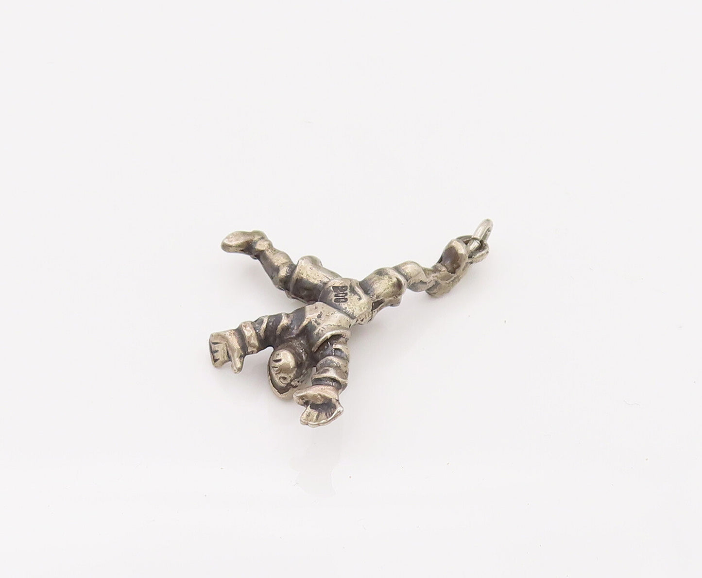 925 Sterling Silver  Vintage Soccer Guy On Handstand Charm Pendant  PT22153